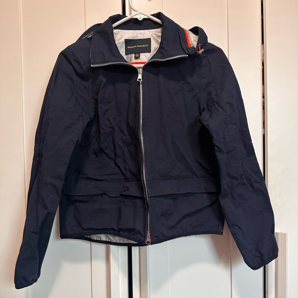Banana‎ Republic Dark Blue Rain Coat Jacket size XS - Picture 3 of 10